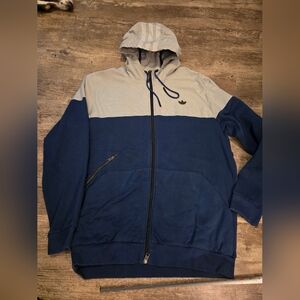 Vintage adidas originals mens XL blue/grey reflective jacket